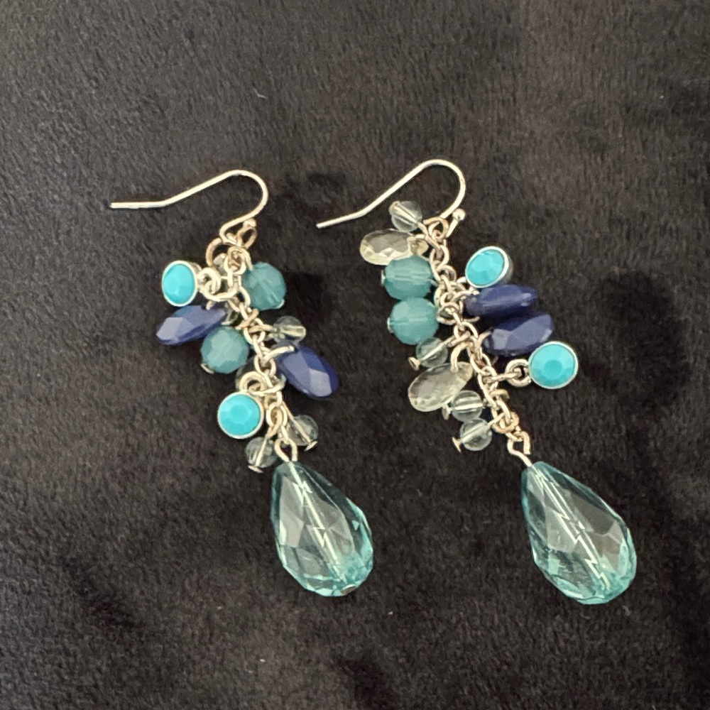 Blue Teardrop Dangle Earrings - Women Jewelry